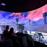 Indoor Immersive Track Cinema Curved Naked Eye 3d Projection Screen