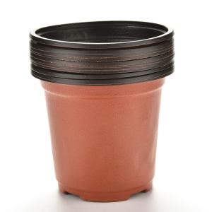 Quality 10cm Top Dia Brown Polypropylene Plant Pots UV Stabilized HDPE wholesale
