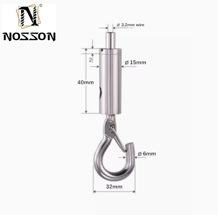 Metric Measurement System Zinc Finish Ceiling Hang Buckle with J-Iron Nickel-Plated Steel Wire and Thread Security Hook