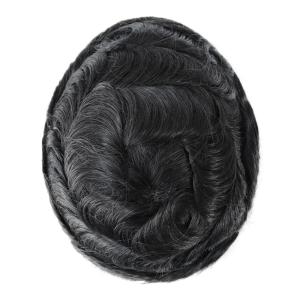 Quality Fine mono Human Hair Unit for Men Invisible Hair Knots and Natural front Scallop wholesale