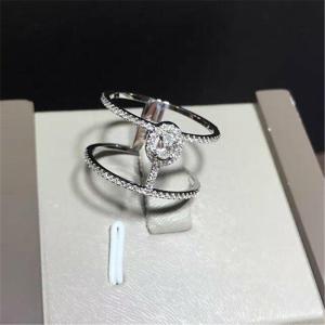 Quality Luxury jewelry Luxury Jewelry Double circle ring material 18k white gold yellow gold rose gold diamond ring wholesale
