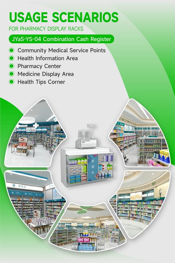 JYaS-YB-04 Professional Medical Style Medical Equipment Back Cabinet with White Glossy Boards and Aluminum Price Tag Slot