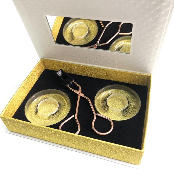 Cheap 3D Effect Magnetic Eyelash Silk Eyelashes Material With Rose Gold Clip for sale