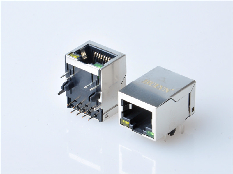 HULYN RJ45 Shielded RJ45 Modular Jack Connector,with LEDs, 1x1 Ports,RJ45 connector