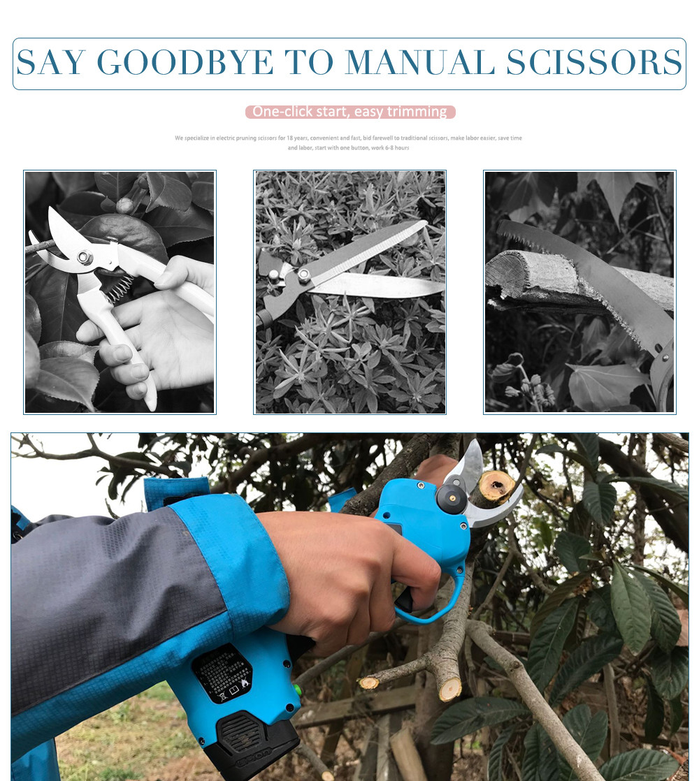 Swansoft 16.8V Cordless Electric Rechargeable Lithium Pruning Shears Secateur Branch Cutter 2.5CM Battery Orchard Pruner