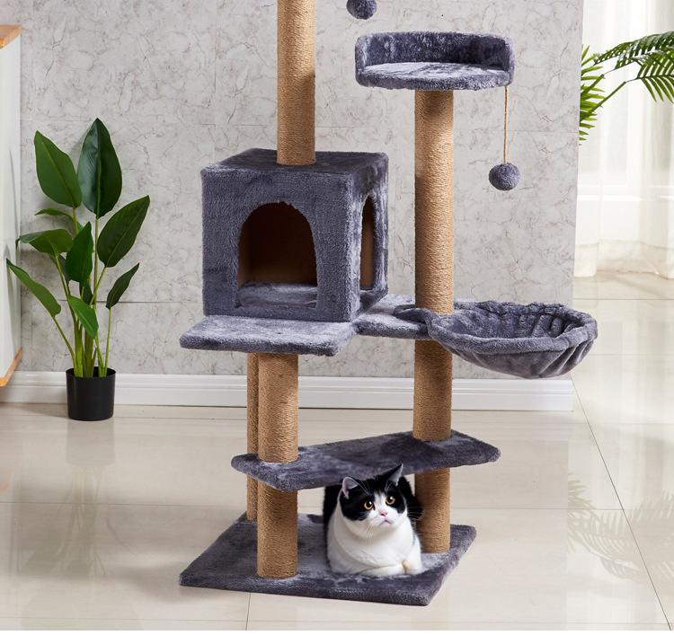 Big Cat Tree Scratch Post Original Design Faux Fur Rope with ParticleboardLogo Customized Logo