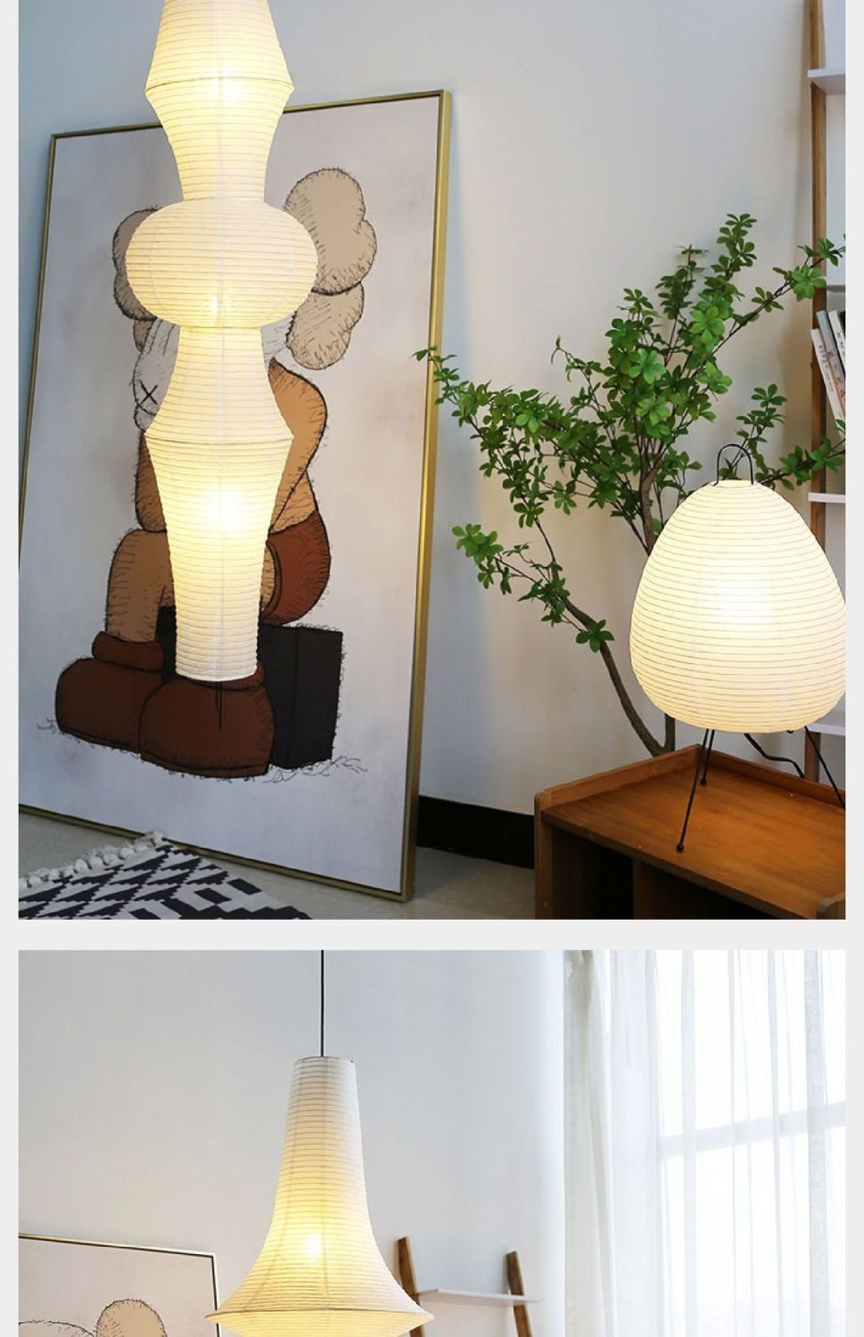 Modern Designer Handmade Paper Lamps Minimalist Pendant Lights for Living Room Bedroom Cafe lighting(WH-AP-562)