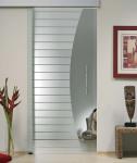 Interior Sliding Flat Tempered Glass , Tempered Glass Office Door