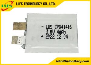 Quality Ultra Thin Limno2 Battery CP041416 3v 4mah Paper Thin Battery Thickness 0.4mm wholesale