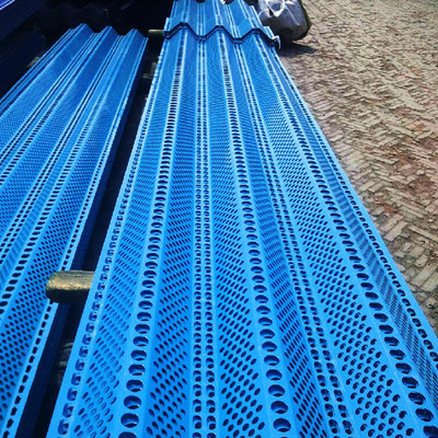 Blue Perforated Windbreak Fence Panels 1.0mm Thickness For Noise Control