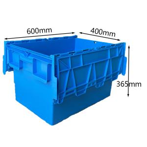 Quality 600x400x365mm Plastic Moving Box Warehouse Load 50Kg HDPE Plastic Crates wholesale