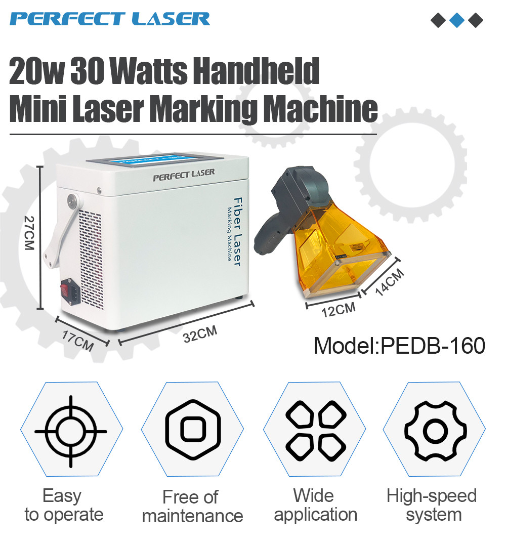Automatic Smart LCD 20W 30W Handheld Laser Etching Machine For Metal Aluminum Carbon SS