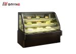 Curved Glass Cake Display Fridge , Marble - Base Upright Cake Showcase