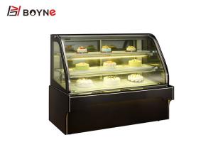 Quality Curved Glass Cake Display Fridge , Marble - Base Upright Cake Showcase wholesale