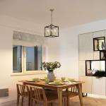 Industrial Metal Lantern Chandeliers 4-Light Adjustable Height Farmhouse