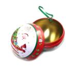 Metal Christmas Ball Ornament Gift Tin
