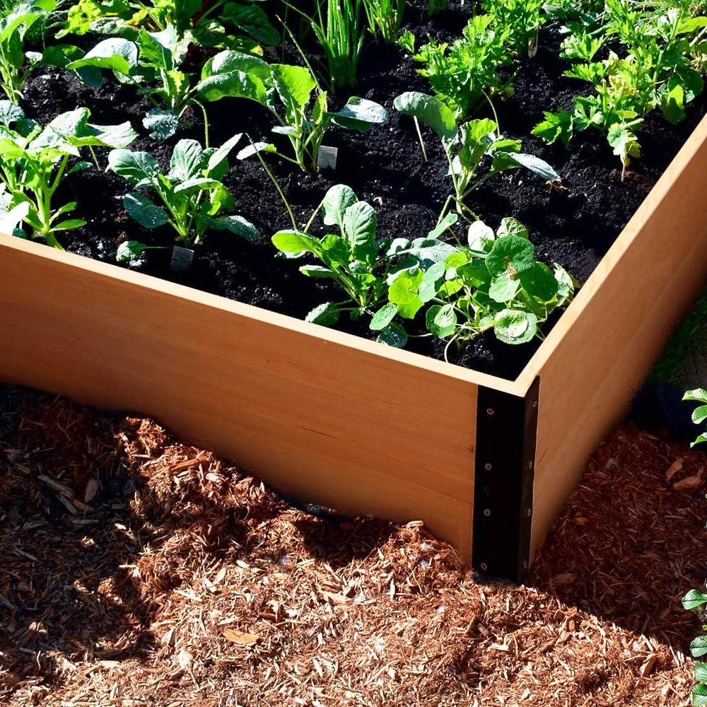 Raised Garden Bed Corner Brackets 17.25 inch Set of 4 Matte Black Finish Rustproof Steel