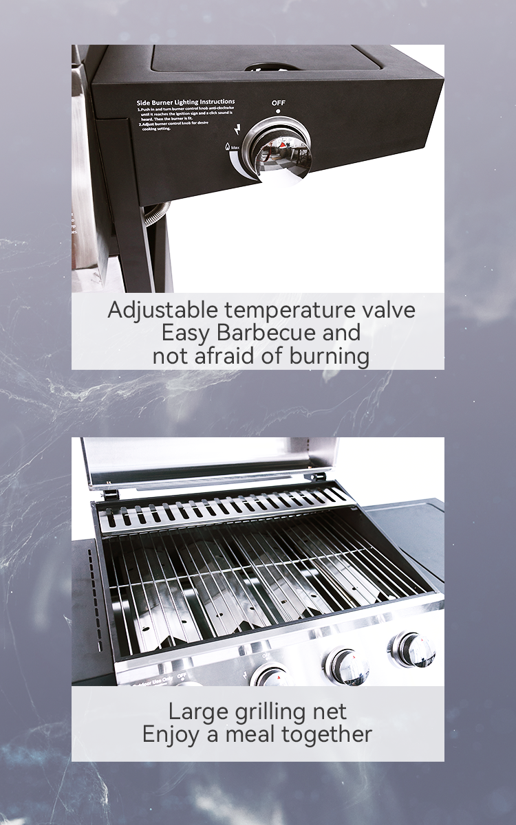 Outdoor Cooking Butane Gas BBQ Grill with 4 1 Burners and Stainless Steel Construction