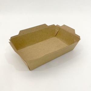 Quality Printable Kraft Food Paper Trays Biodegradable For Barbecue Fries Packaging wholesale