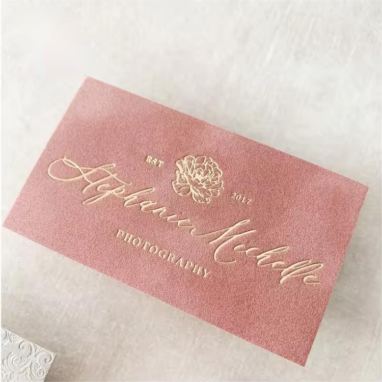 Custom Printed Business Card Printing Velvet Black Swan Material Thank You Note For Wedding Invitation
