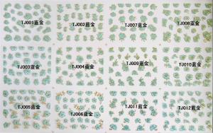 Quality Nail Art Stickers,Nail Art Decals, Water Slide Nail Stickers, (TJ01-12 blue gold) wholesale