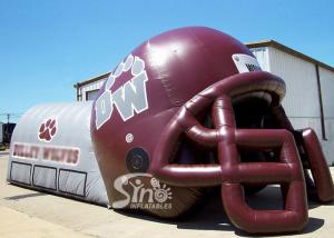 Quality Huge Inflatable Football Helmet Tunnel Tent Lead Free PVC Tarpaulin wholesale