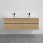 Modern Apartment Vanity Wooden Panel Bathroom Cabinet with Undercounter Basin
