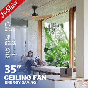 Quality Small Size 35 Inches Solid Wood Blade Ceiling Fan Quiet Energy Saving DC Motor wholesale