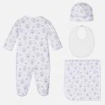Newborn gift set organic cotton infant toddler rompers / hat / bib / blanket