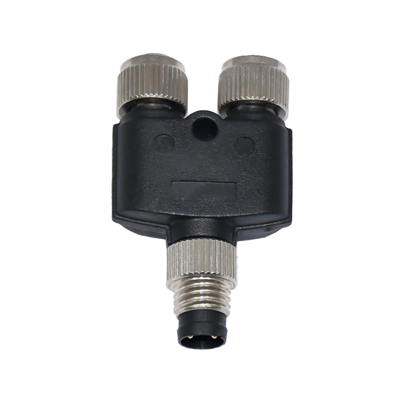 M8 Y Type 3 Pin IP68 Waterproof Connector straight Orientation