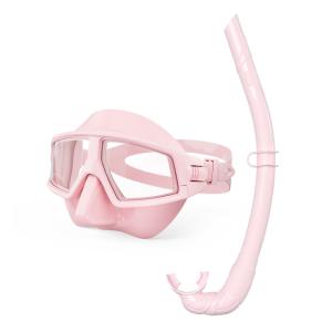 Quality Universal Black Pink Snorkel Mask Set Breathing Tube anti fog wholesale