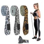 Leopard Print Workout Exercise Booty 208cm Resistance Bands Set For Pilates