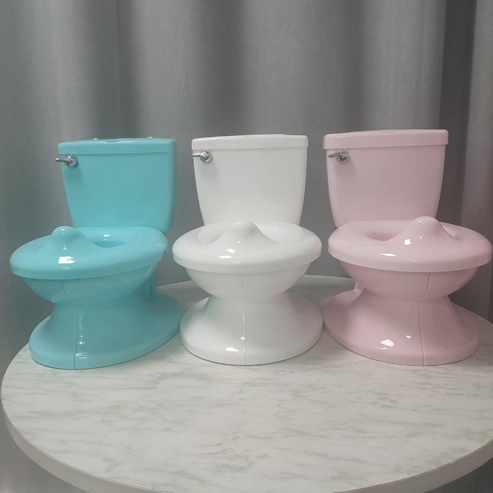 White Blue Pink Ouninbear Handle Button Baby Potty Toilet with Realistic Flush Sound