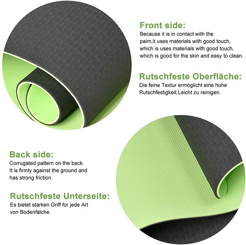 Luming YM-023 Eco Friendly TPE Yoga Mat Non-Slip Workout Mat for Yoga, Pilates and Exercises with Carrying Strap