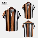 5000 Quantity Men's Beach Stripe Shirt Casual Slim Fit Shirts for Printing in