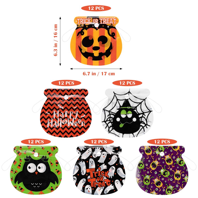 Gravure Printing PE PP Halloween Pumpkin Bags 30 Micron For Candy