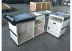 Supermarket Counter Desk Cold Rolled Steel Shop Furniture Cashier Desk