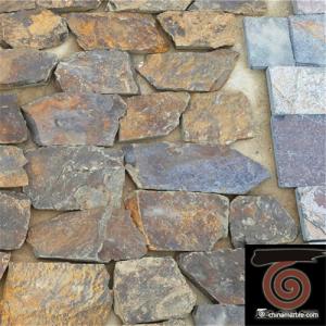 Quality Brown / Rust Color Random Slate Stacked Stone High Temperature Resistance wholesale