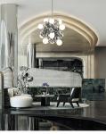 Postmodern Glass Ball Chandelier Lighting Nordic Minimalist LED Hanging Lamp(WH