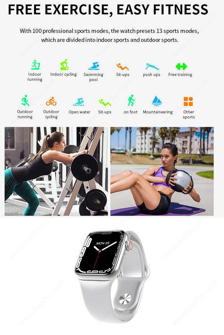 HS6621 1.8inch Waterproof Blood Pressure Smartwatch For Android