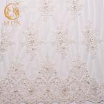 MDX Bridal White French Lace Fabric Beaded Embroidered 140cm Width