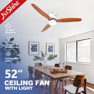 Quality Indoor Solid Wood Blades Flush 52 Inch Ceiling Fan With Light And Remote wholesale