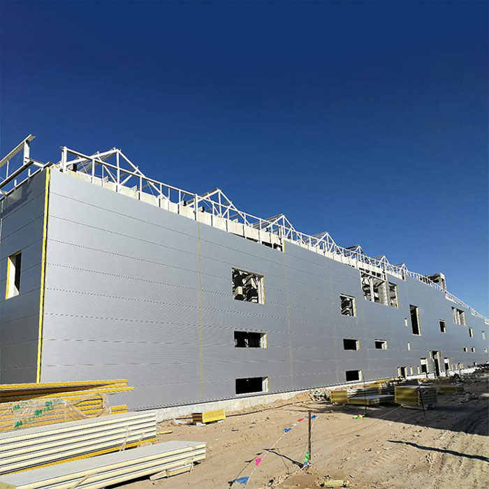 Large Span Steel Structural Warehouse , Prefabricated Steel Frame Houses