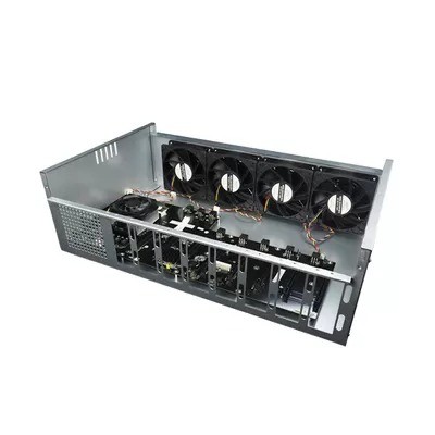 560 X 350 X 170mm ETH Mining Machine Built In PSU 1800W Mining Rig Frame 8 GPU