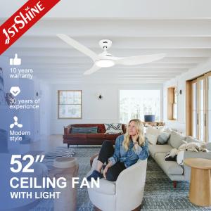 Quality ROHS 52 Inch White Low Noise Large Airflow Ceiling Fan Led Five Speeds Remote Control wholesale