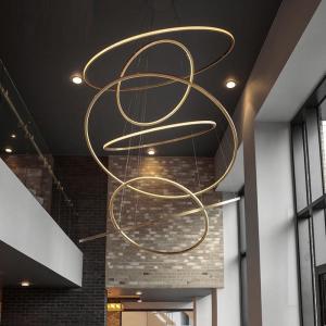 Quality Stairwell staircase large chandelier circular ring pendant light(WH-NC-71) wholesale