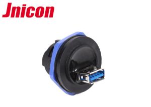 Quality Super Speed Waterproof USB Connector , Panel Mount USB Connector With Dust Cap wholesale