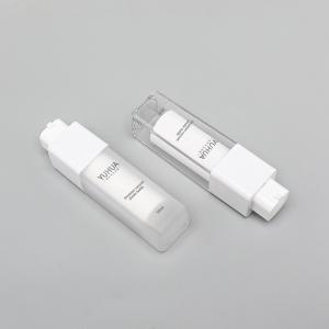 Quality Transparent Square Shape Bottle Double Wall Bottle Airless Wholesale PET Plastic Bottle 15ml 30ml 50ml wholesale