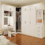 Modern Bedroom Furniture Wooden Wardrobe Closet with Sliding Mirror and NO
