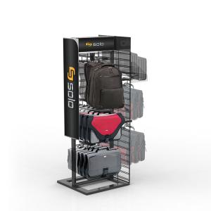 Quality Three Sided Retail Clothing Rack Free Standing Metal Rack Backpack Display Rack wholesale